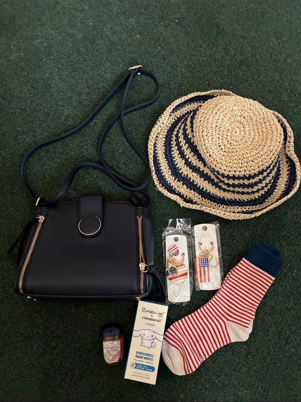 Navy Crossbody Bag Americana 7 pc Bundle